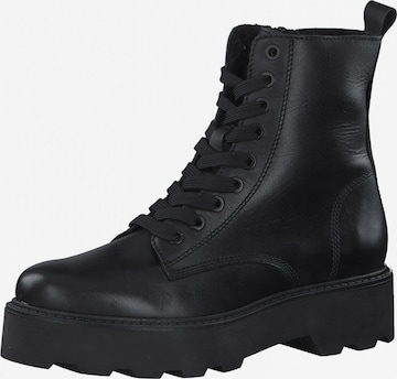 s.Oliver Lace-Up Ankle Boots in Black: front