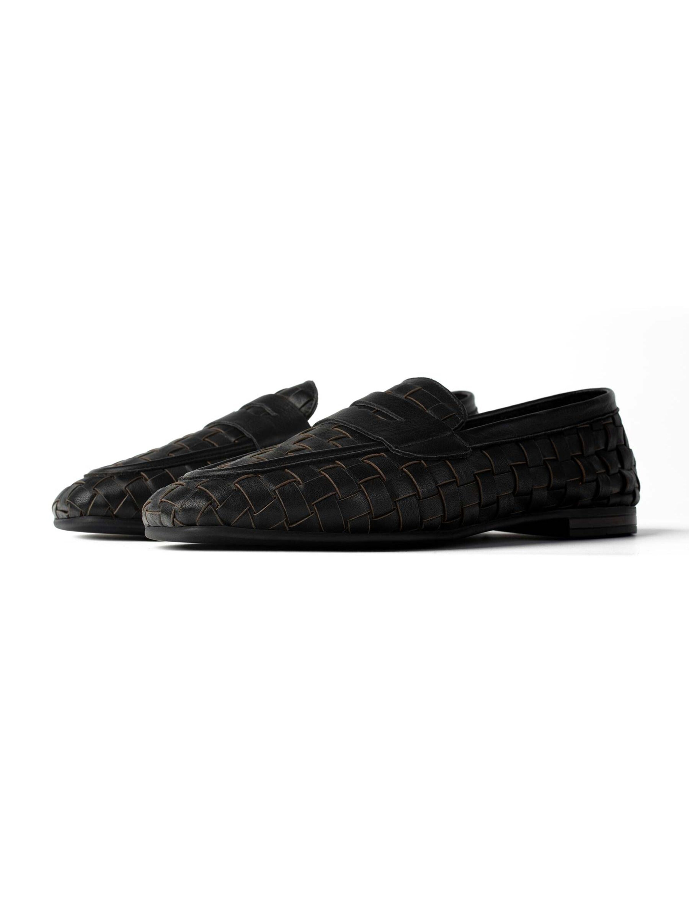 L37 HANDMADE SHOESSlip On cipele 'WALKING UNDER GOLDEN SKIES' - crna boja