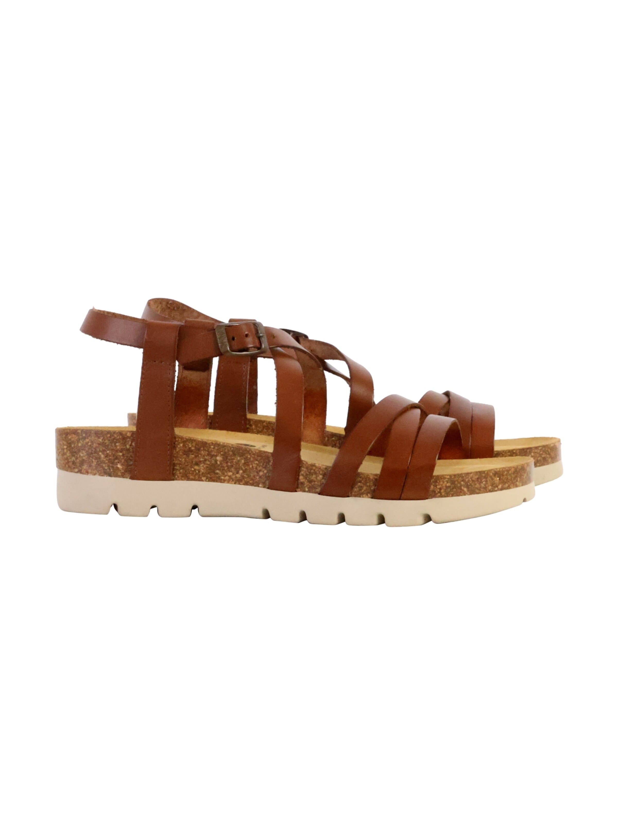 Plakton Mule 'Comba-Pantoletten mit Keilabsatz aus Leder' in Brown