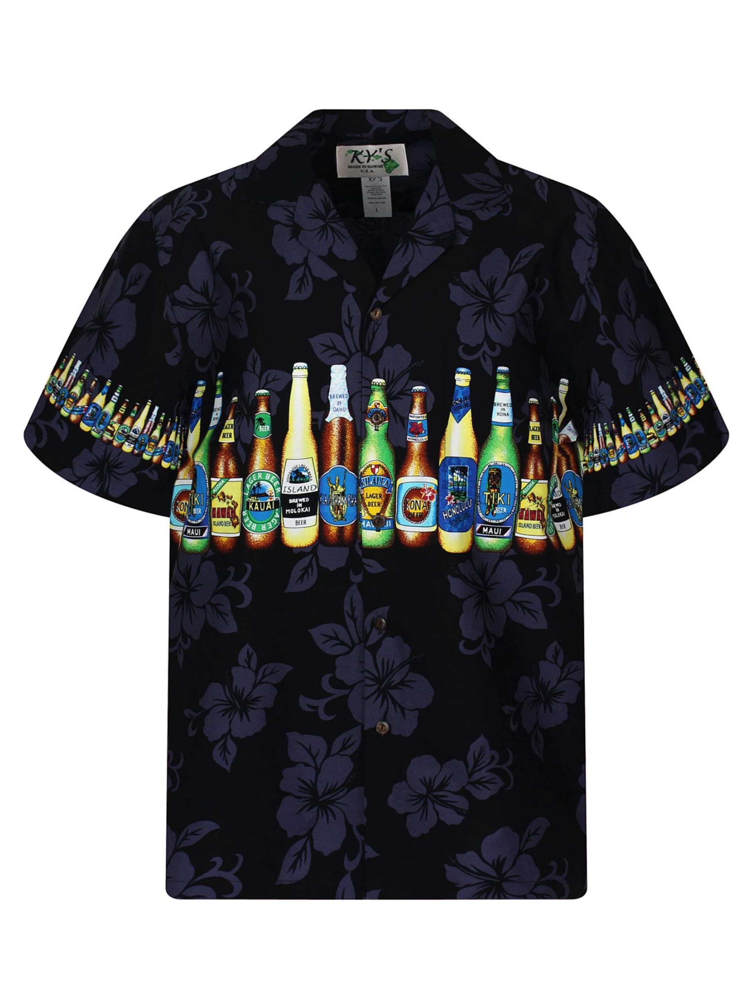 Chemise 'Bierflaschen Brustdruck' KY's en noir : devant