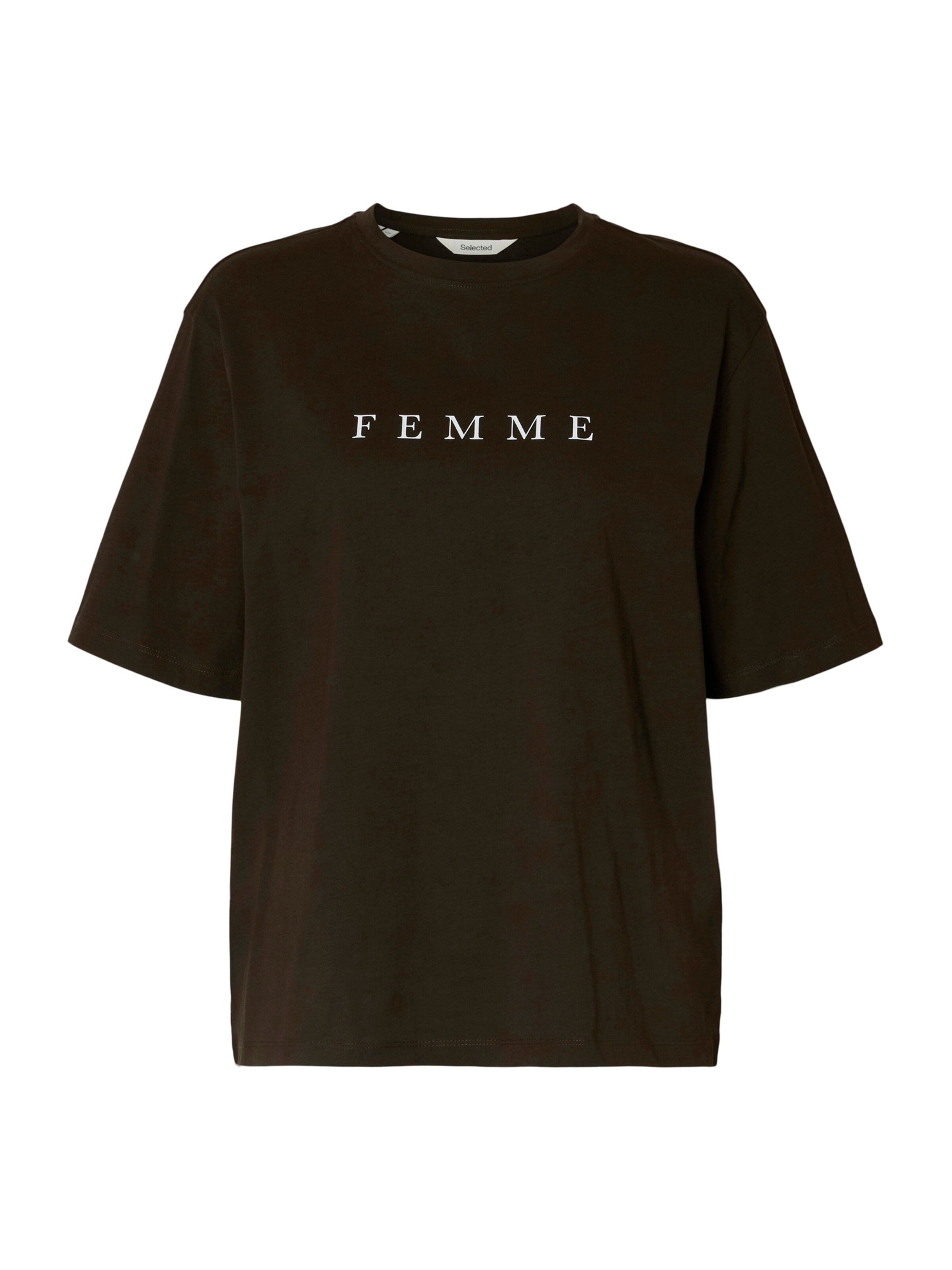 SELECTED Μπλουζάκι 'SLFVILJA' σε καφέ: μπροστά