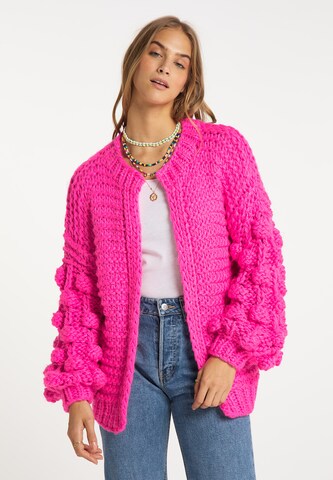 IZIA Oversized Cardigan in Pink: front