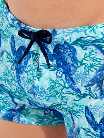 HOM Zwembroek ' Swim Shorts Tartane ' in Blauw