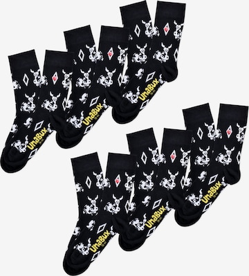 UNABUX Socks ' GRUMBLE IN THE JUNGLE ' in Black: front