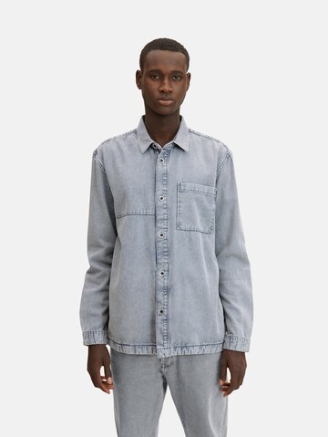 TOM TAILOR DENIM Regular fit Button Up Shirt in Grey: front