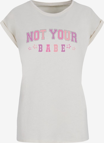 F4NT4STIC Shirt 'Girl Power Not Your Babe' in Beige: voorkant