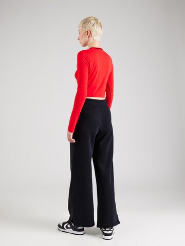 Nike Sportswear Wide leg Trousers 'PHNX FLC' in Black