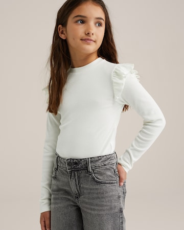 T-Shirt WE Fashion en blanc : devant