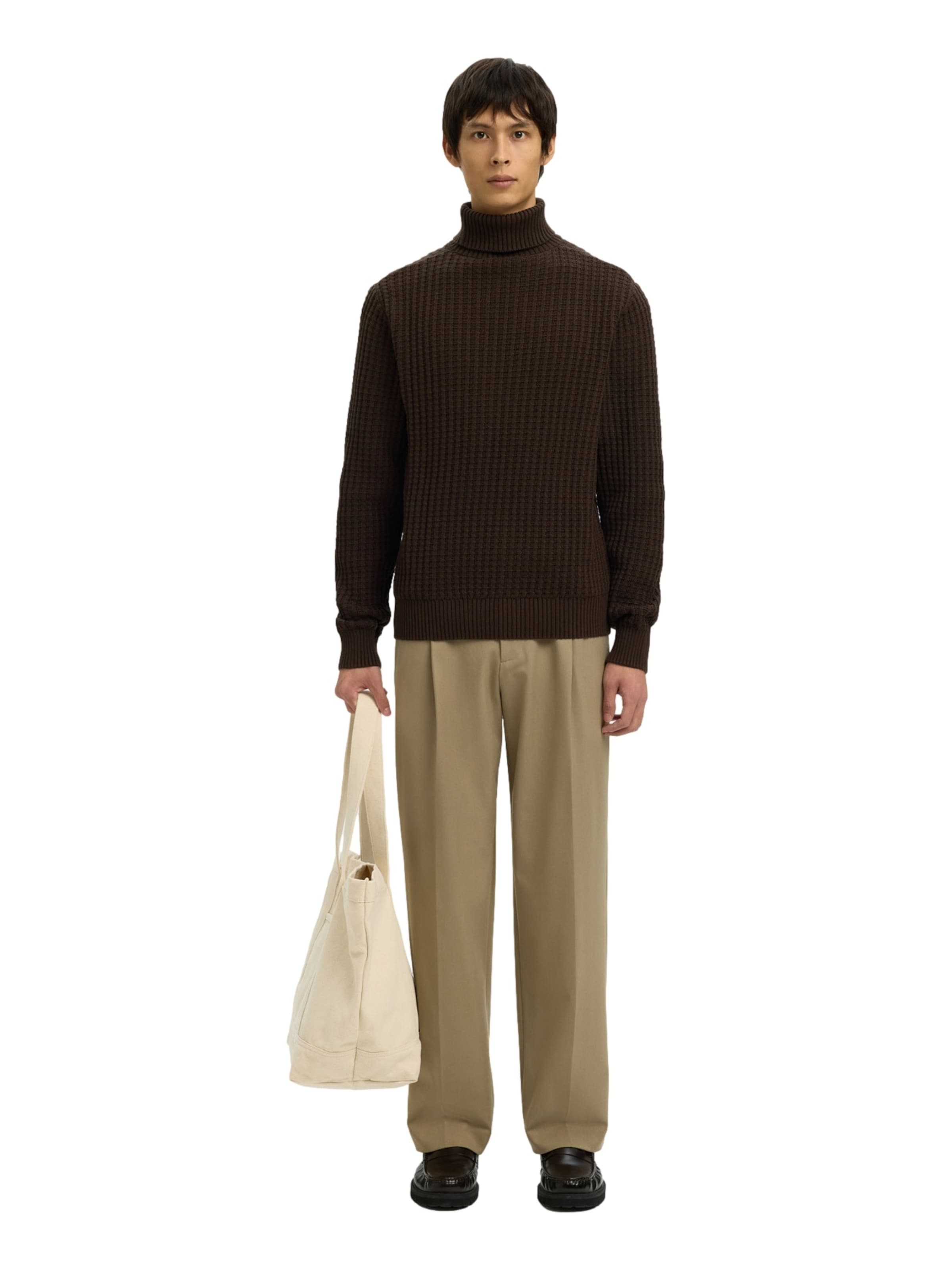 Pull-over 'SLHTom' SELECTED en marron