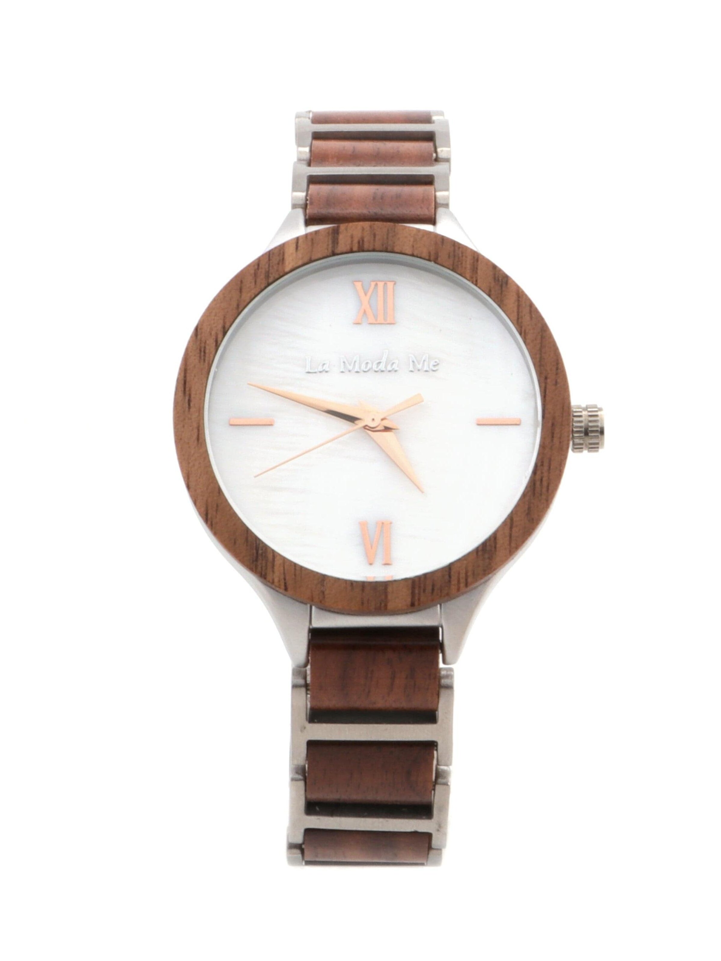 Orologio analogico 'Vita, elegant, walnut and alloy, feminin' di La Moda Me in marrone
