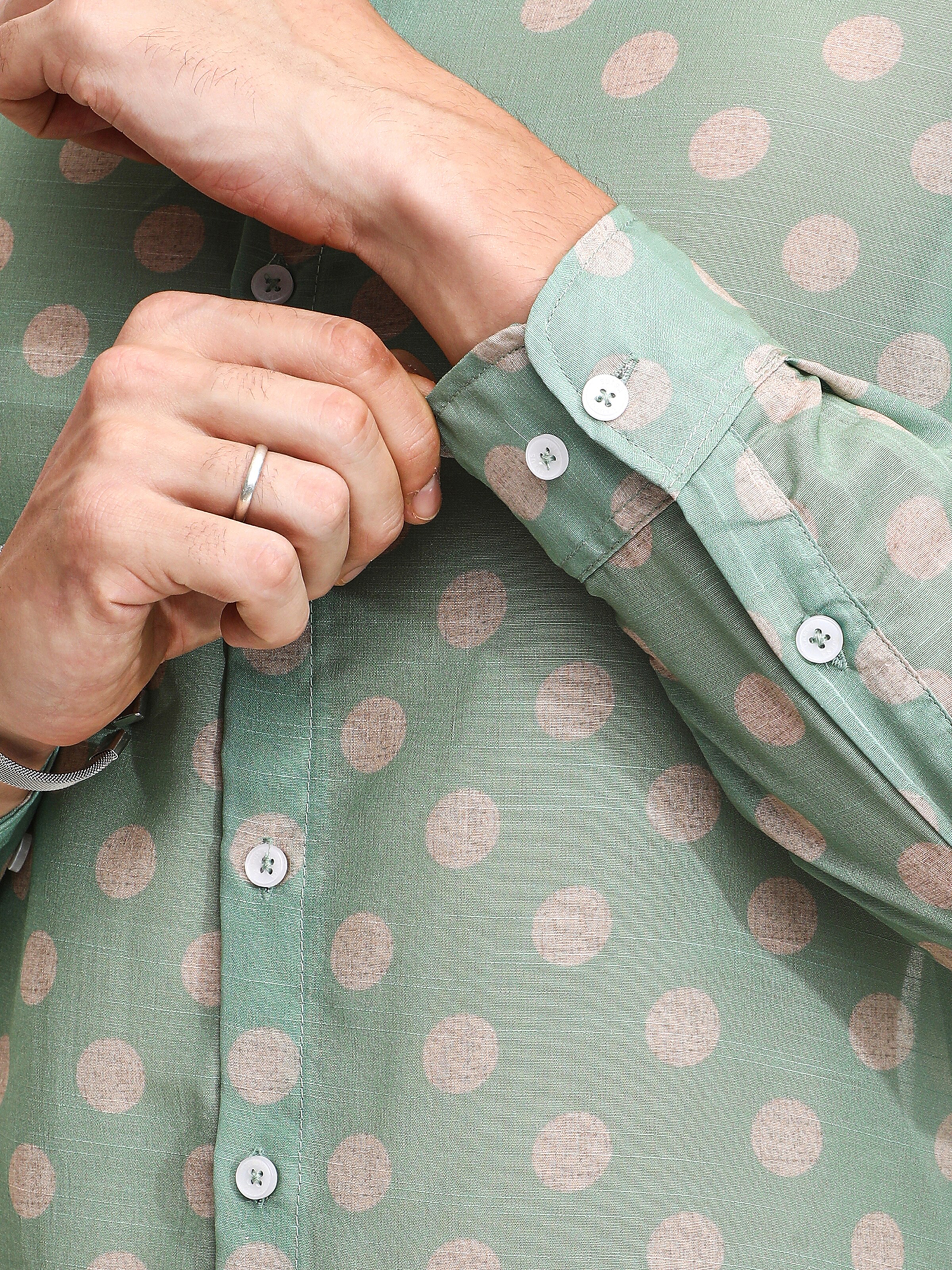 Campus Sutra Средняя посадка Рубашка 'Thomasine' в Зеленый