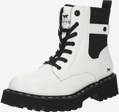 MUSTANG Šněrovací kozačky - černá / bílá, Produkt