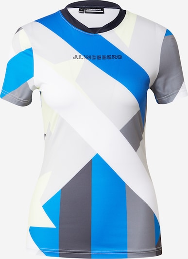 J.Lindeberg Sporta krekls 'Meja', krāsa - karaliski zils / gaiši pelēks / tumši pelēks / balts, Preces skats