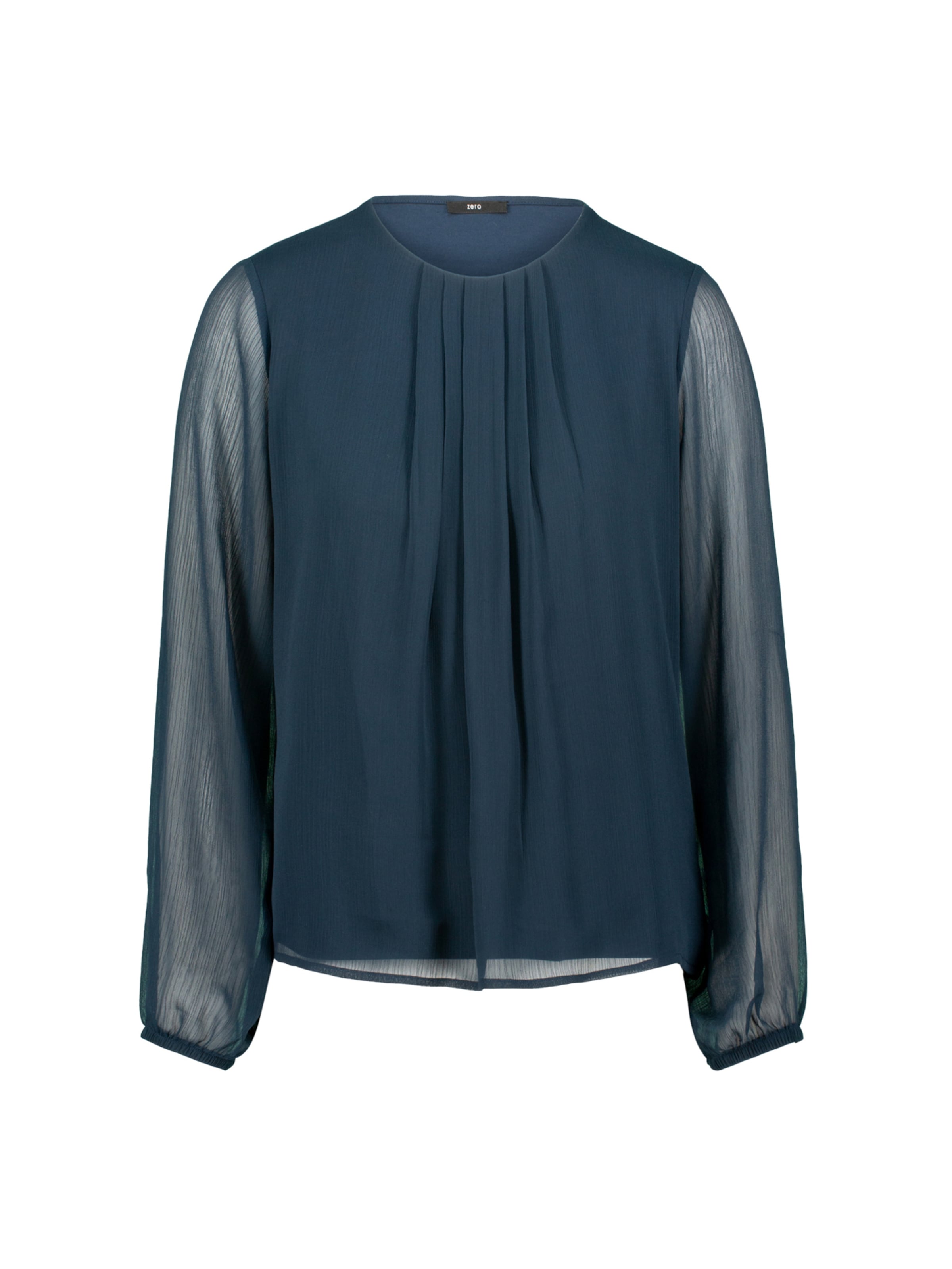 zero Blusenshirt mit transparenten Ärmeln in Blau: Vorderseite