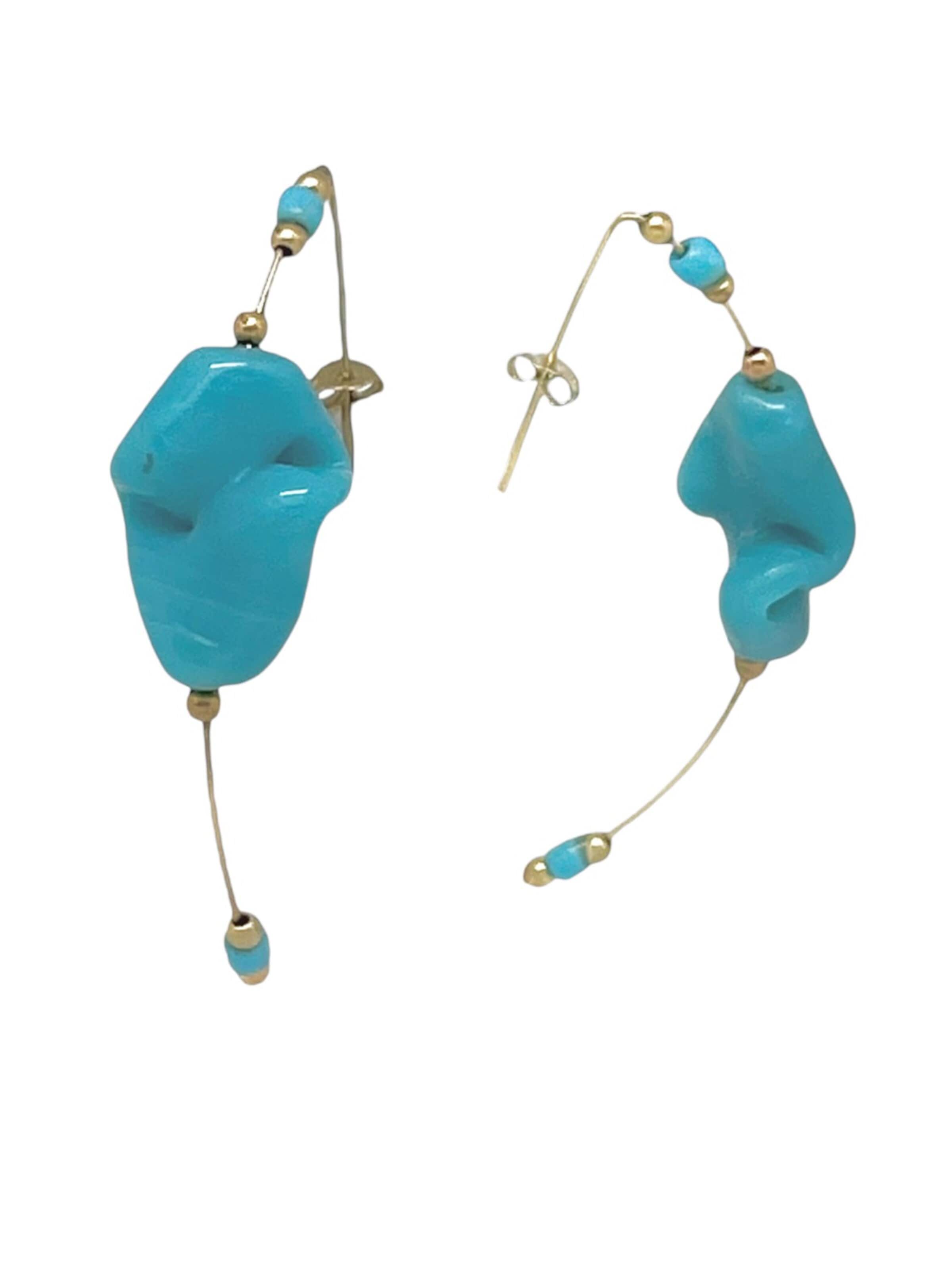 Gloria Mago Earrings 'Arco Max' in Blue: front
