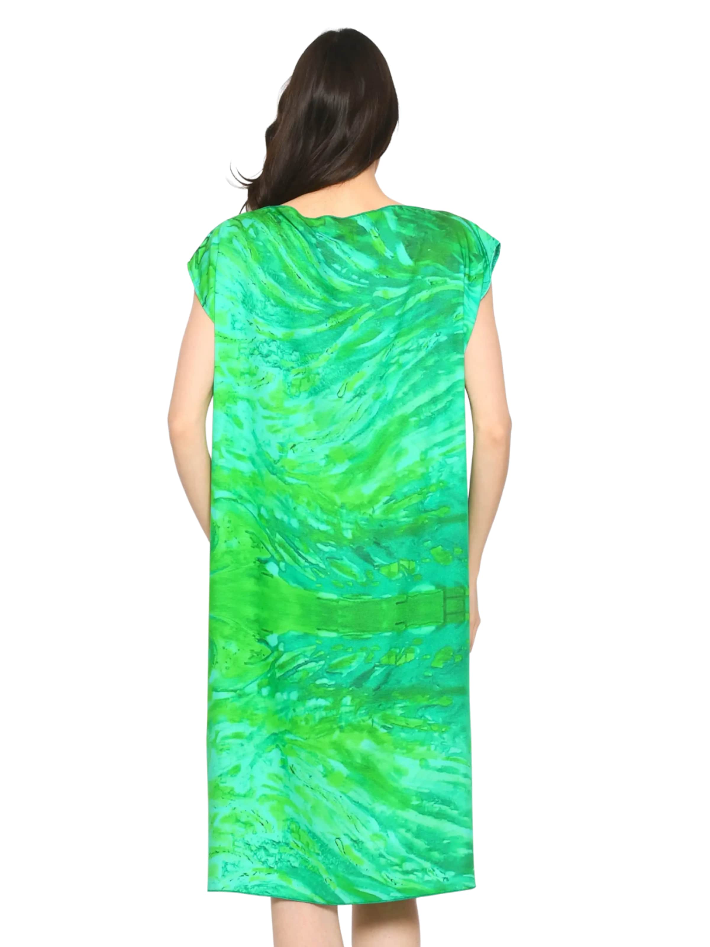 Csillag Zsuzsi - Vestido talla grande 'Tree of life' en verde