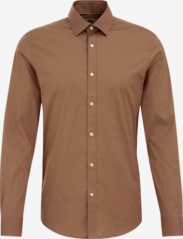 WE Fashion - Camisa en marrón: frente