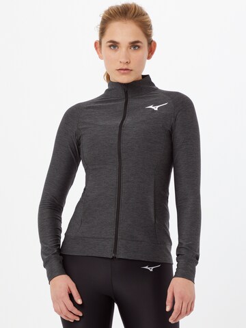 MIZUNO Sports sweat jacket in Black: front