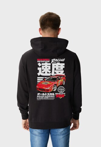 Oldskull Sweatshirt 'Asian Flashback Racer Logo Graphic' in Black: front