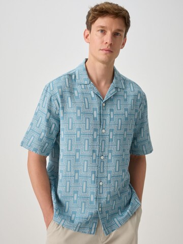 Next Regular fit Button Up Shirt in Blue: front