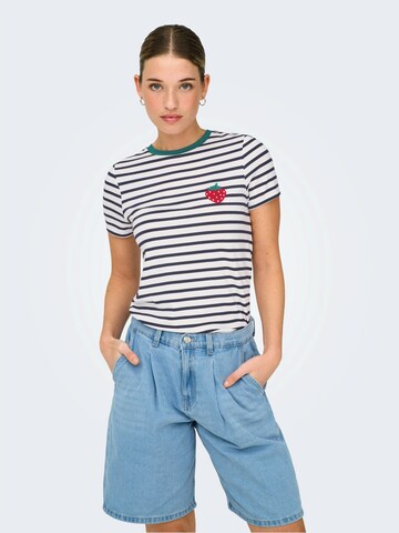 ONLY - Camiseta 'ONLHEART' en blanco: frente