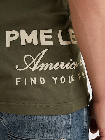 T-Shirt 'PME LEGEND - T-shirt with off-placed artworks' PME Legend en vert