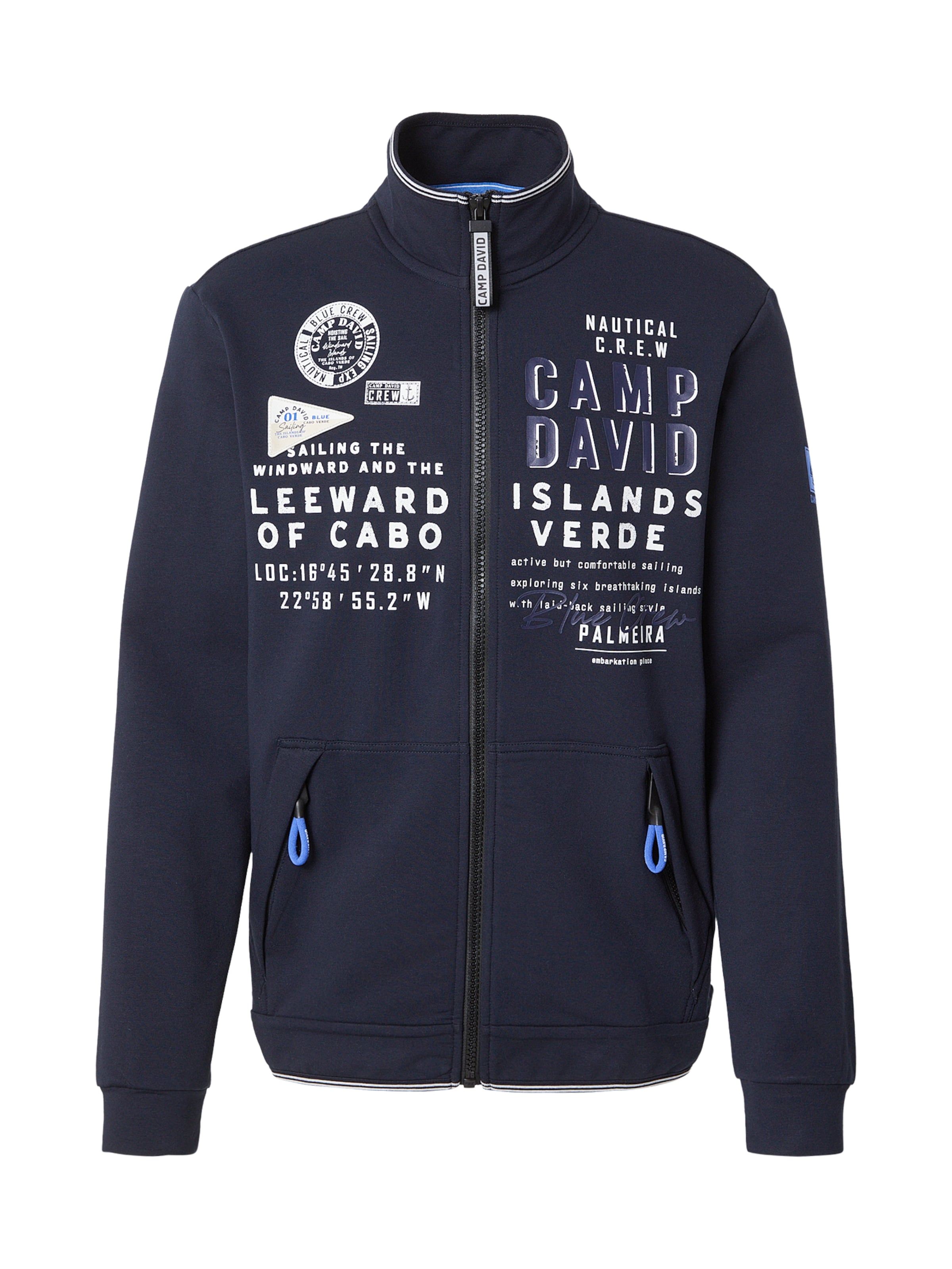 CAMP DAVID Ζακέτα φούτερ σε μπλε: μπροστά