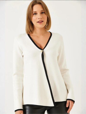 Bianco Lucci Gebreid vest in Wit
