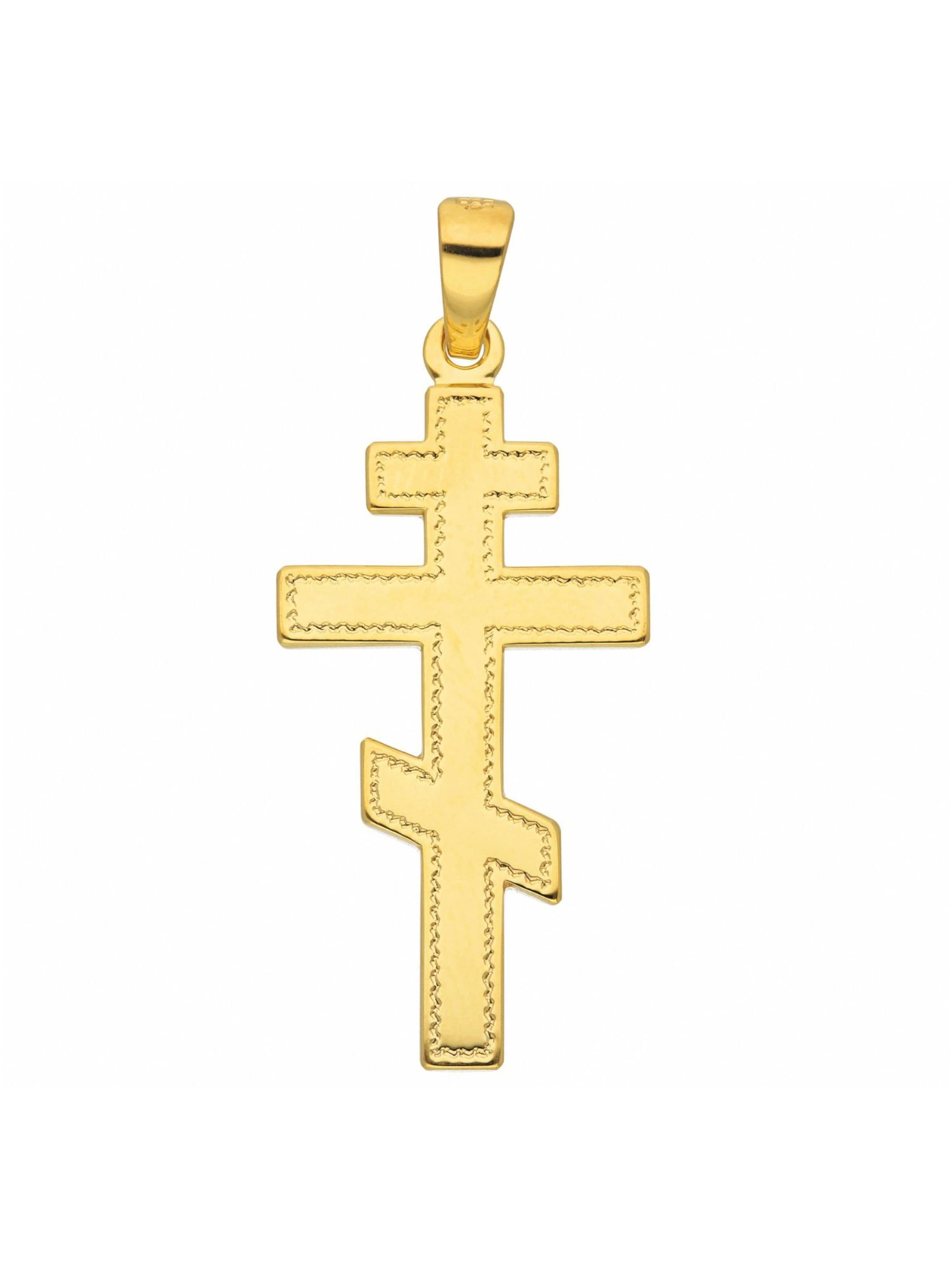 Adelia´s Anhänger 'Kreuz' in Gold: Vorderseite