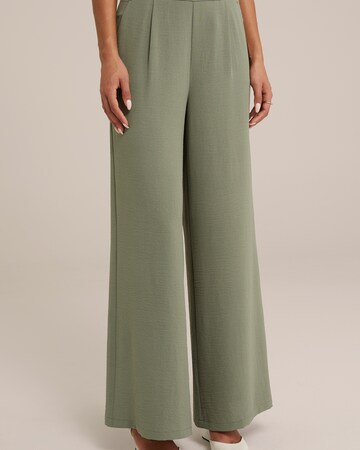 Wide Leg Pantalon à pince WE Fashion en vert : devant