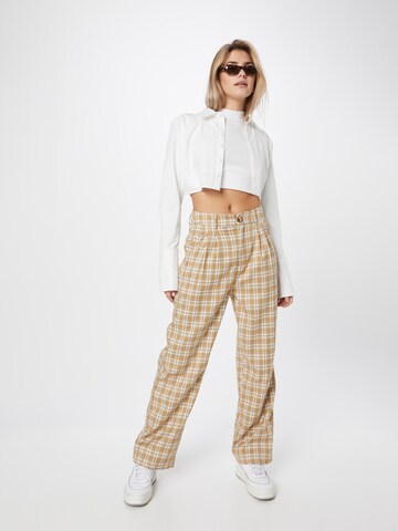 Nasty Gal Loose fit Pleat-Front Pants in Yellow