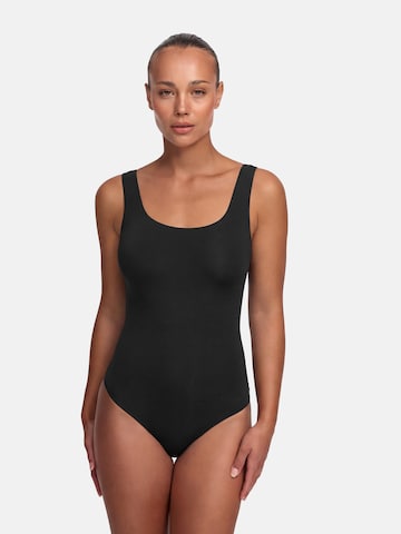 cfab by creamy fabrics Shaping Bodysuit 'Low Back - Body' in Black: front