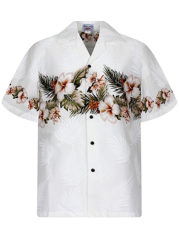 Pacific Legend Overhemd 'Blumen' in Wit: voorkant