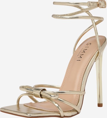 Simmi London Sandalen met riem 'SAMIA' in Goud: voorkant