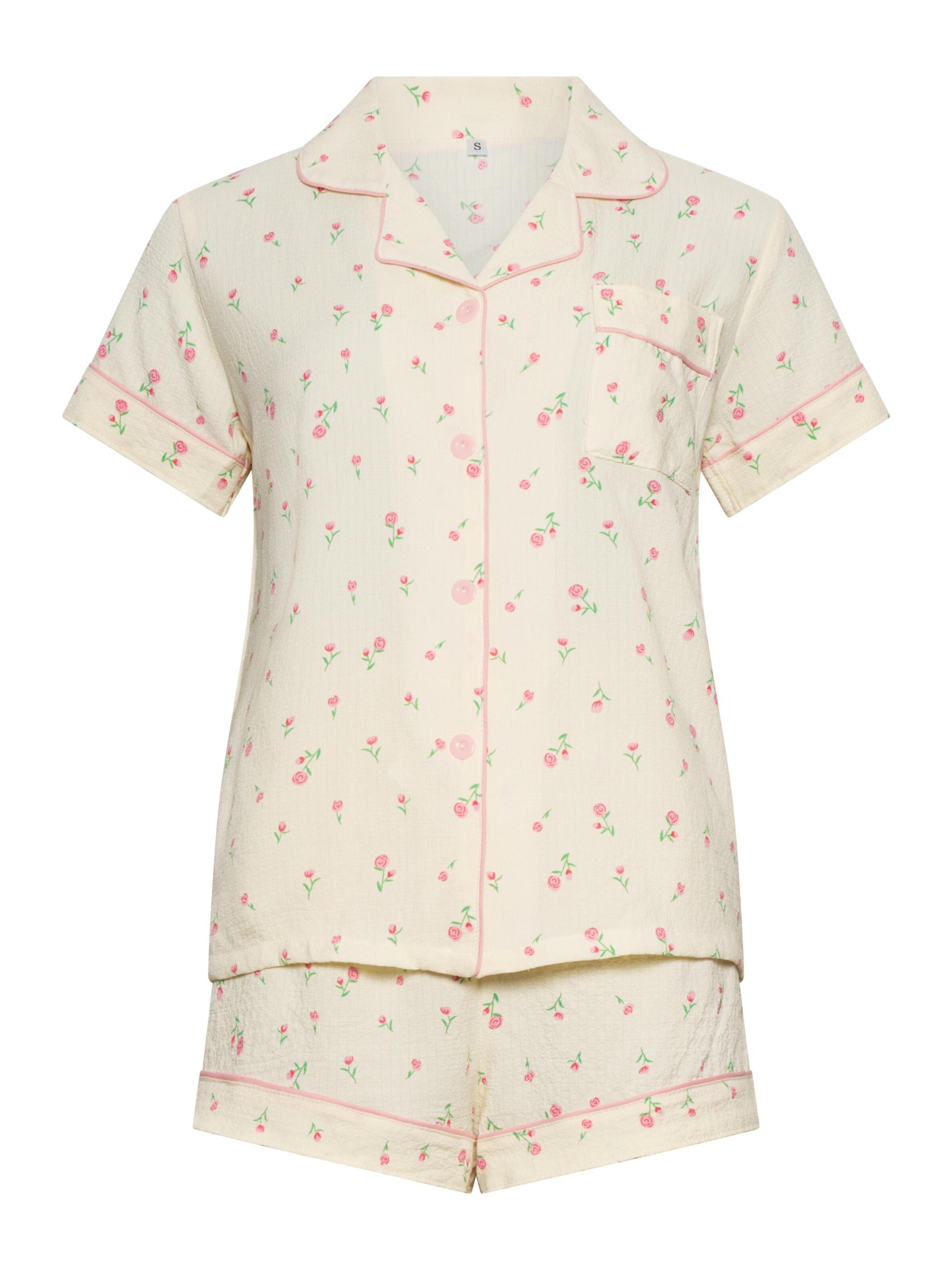 Orchibelle Short Pajama Set 'Mia' in White: front