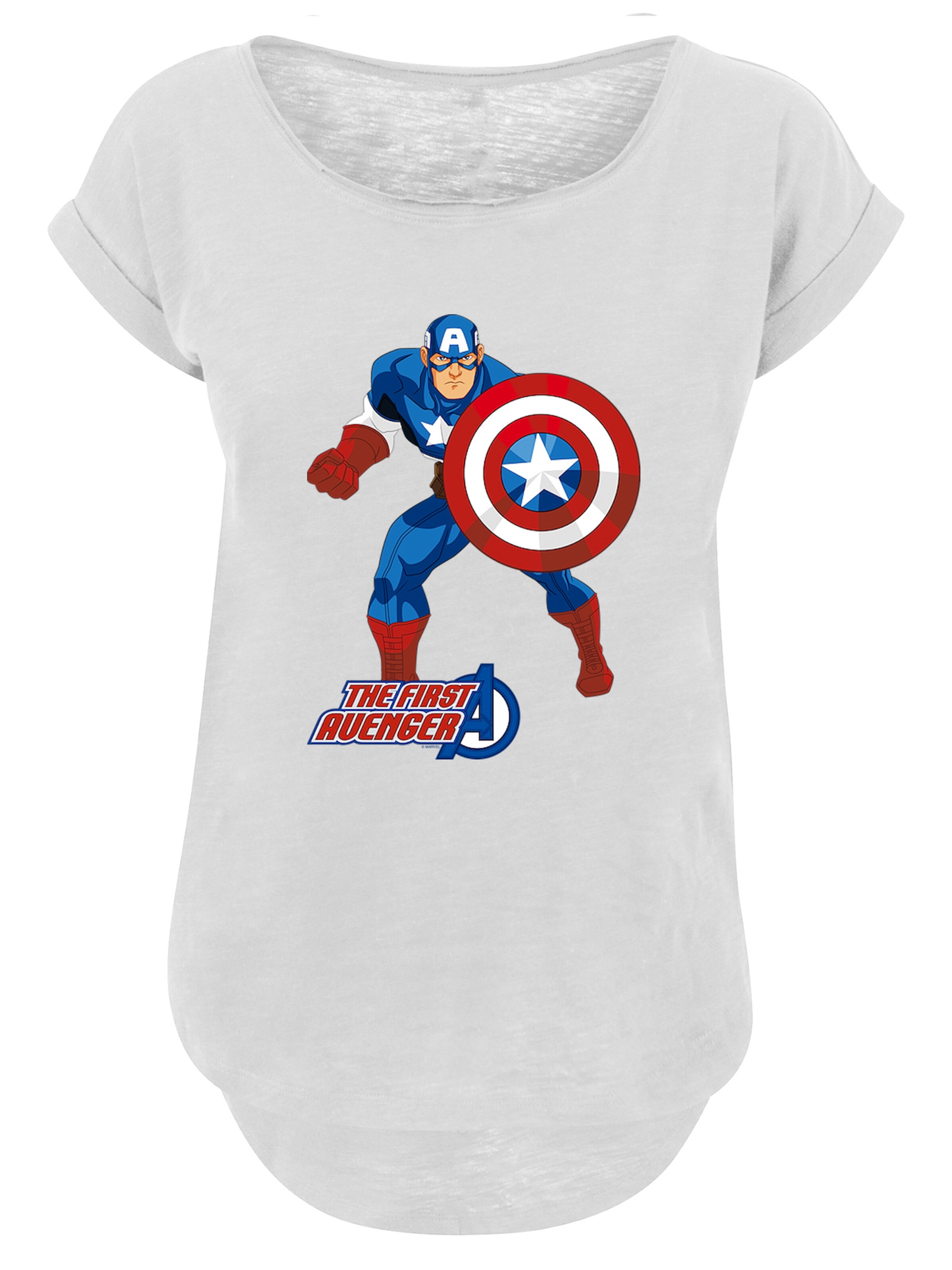 F4NT4STIC Shirt 'Marvel Avengers Captain America The First Avenger' in Wit: voorkant