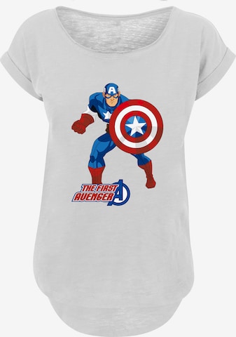 Maglietta 'Marvel Avengers Captain America The First Avenger' di F4NT4STIC in bianco: frontale