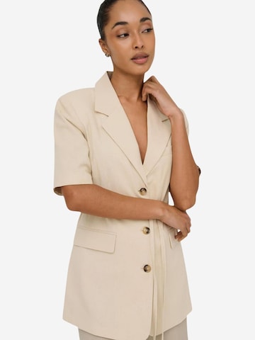 Blazer 'Jdynaomi Linen S/S Belt Blazer Tlr 15373938' di Jaqueline de Yong in beige: frontale