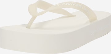 Calvin Klein Jeans T-Bar Sandals in White: front