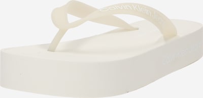 Calvin Klein Jeans Chinelos de dedo em branco / branco lã, Vista do produto