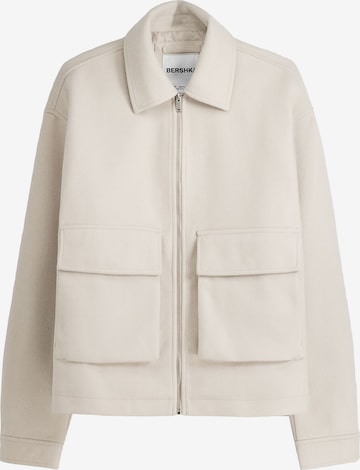 Bershka Between-Season Jacket in Beige: front