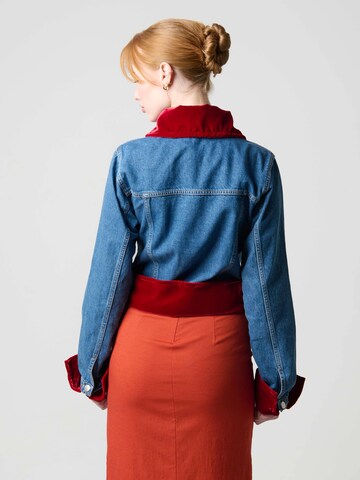 Fenice Between-season jacket 'Denim Velvet Fusion' in Red