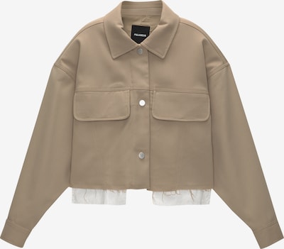 Pull&Bear Jacke in dunkelbeige / weiß, Produktansicht