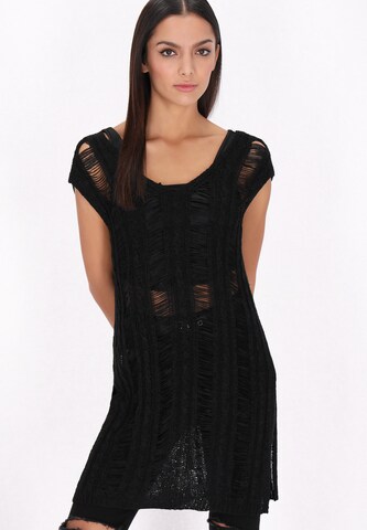 myMo ROCKS Трикотажное платье 'Fashion Look' в Черный: спереди