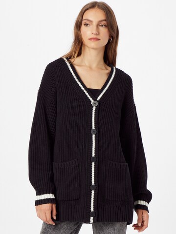 WEEKDAY Knit Cardigan 'Cave' in Black: front