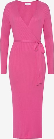 LASCANA Πλεκτό φόρεμα σε ροζ: μπροστά