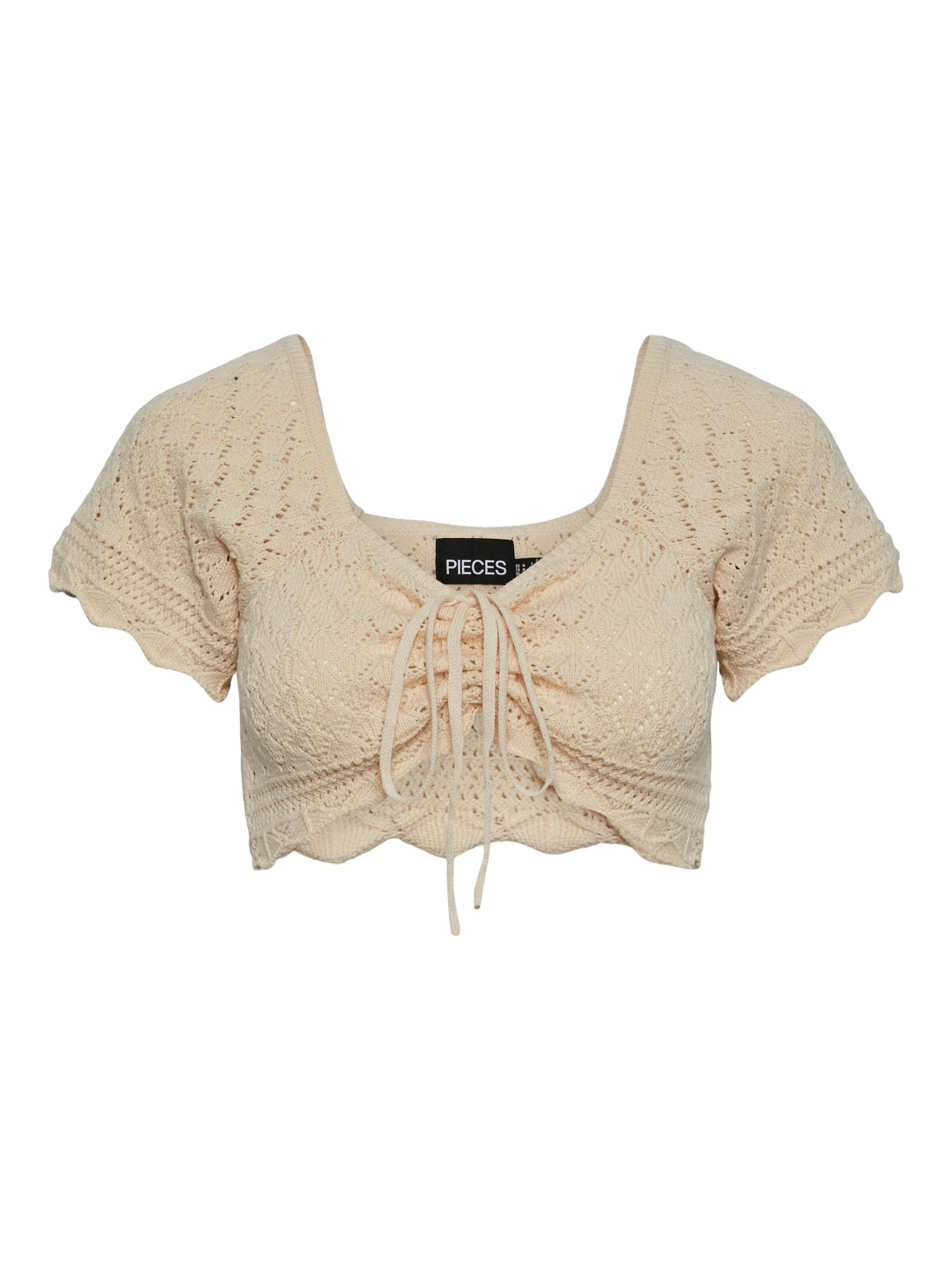 PIECES Вязаный топ 'Bluma' в Бежевый: спереди