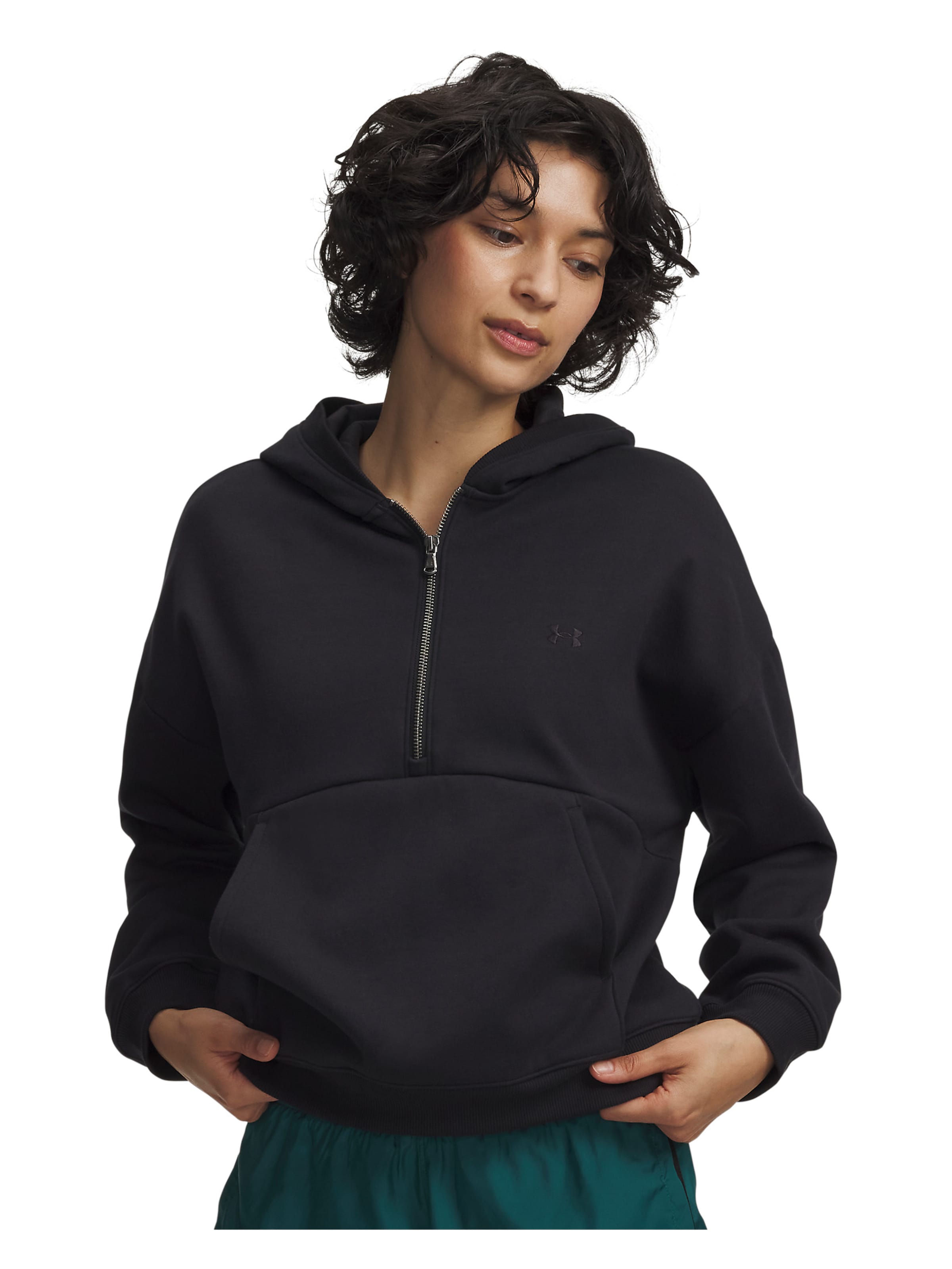 UNDER ARMOUR Sportief sweatshirt in Zwart: voorkant