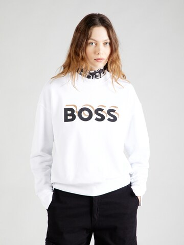 BOSS Sweatshirt 'Econa' in Wit: voorkant