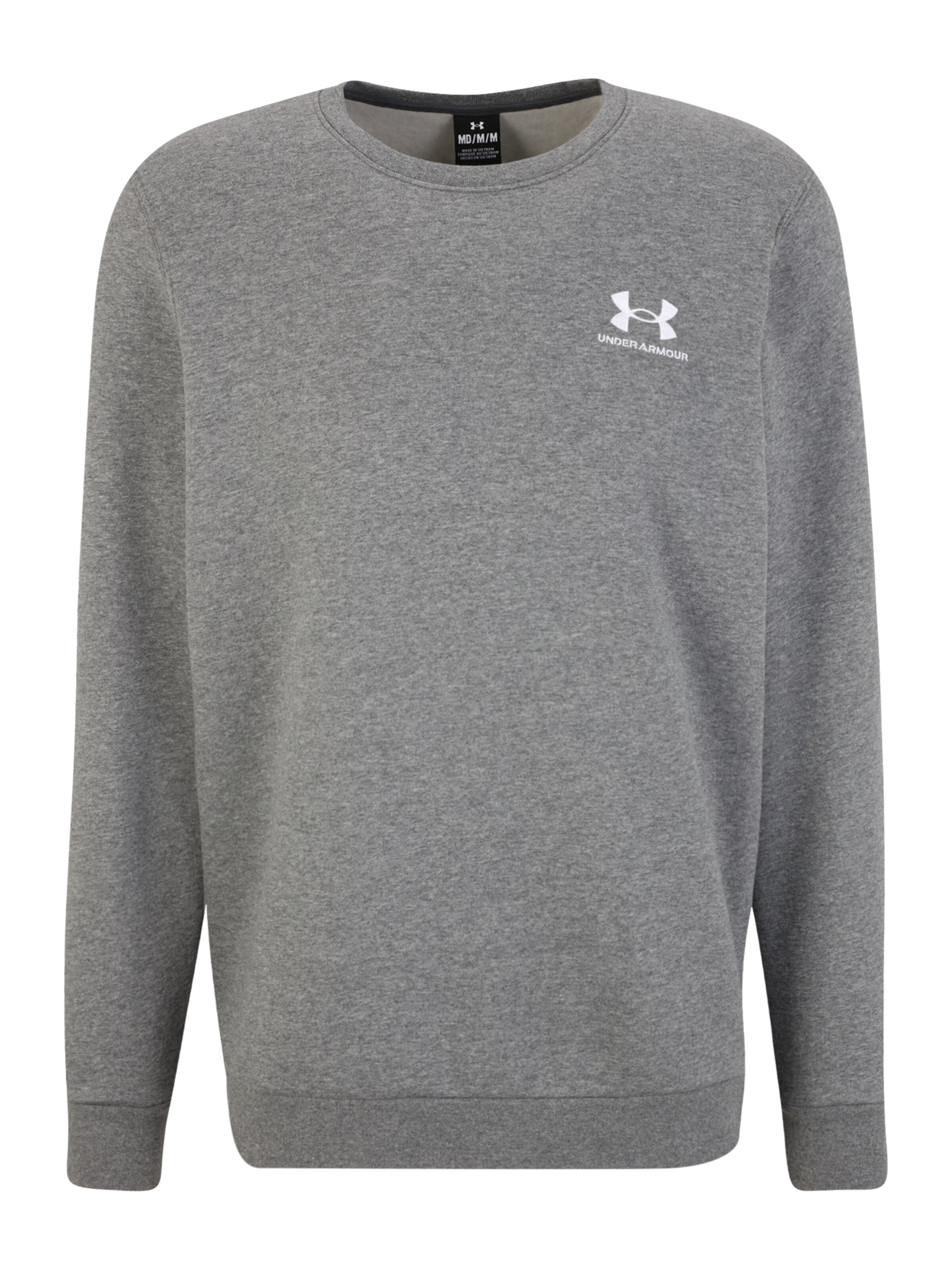 UNDER ARMOUR Sportsweatshirt 'Essential' in de kleur Grijs gemêleerd / Wit, Productweergave